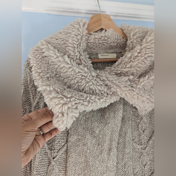 Anthropologie Bondurant Sherpa Sweater Coat Cardigan Sleeping On Snow - Picture 4 of 13